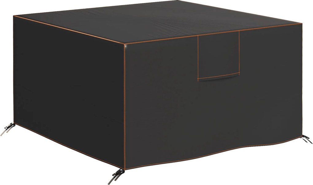 Outsunny terasz bútorhuzat — vízálló, UV-védelem, 420D Oxford, szélálló, 125 x 125 x 74 cm (fekete) | Aosom