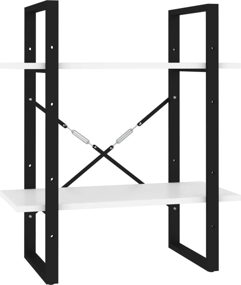 vidaXL kétszintes fehér szerelt fa könyvszekrény 60 x 30 x 70 cm