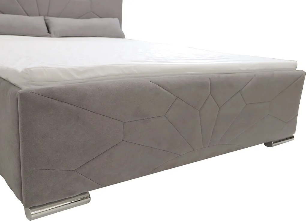 Kárpitozott ágy tárolóval és SORO matraccal 140x200 cm Menta