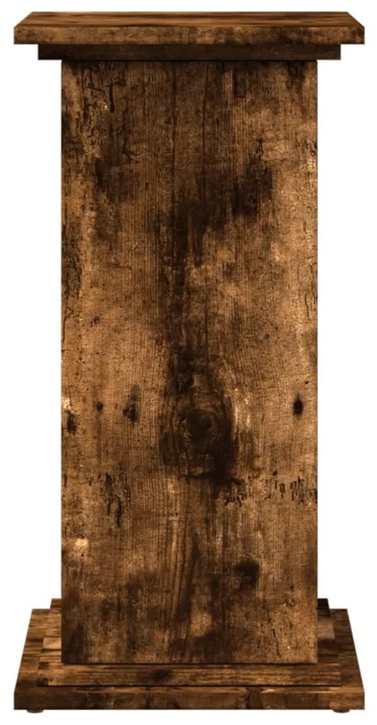 füstös tölgy szerelt fa bemutatóállvány tárolóval 31x30x60 cm