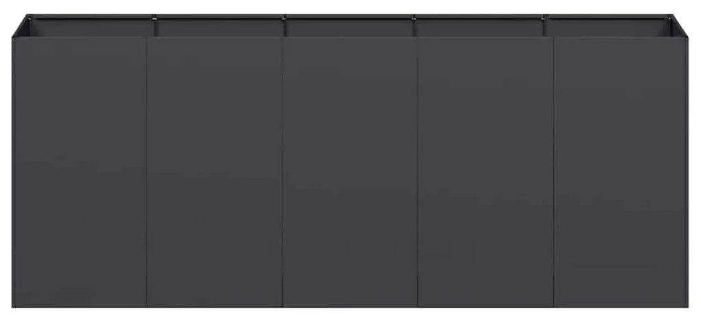 vidaXL ültetvény fekete 200x40x80 cm hidegen hengerelt acélból
