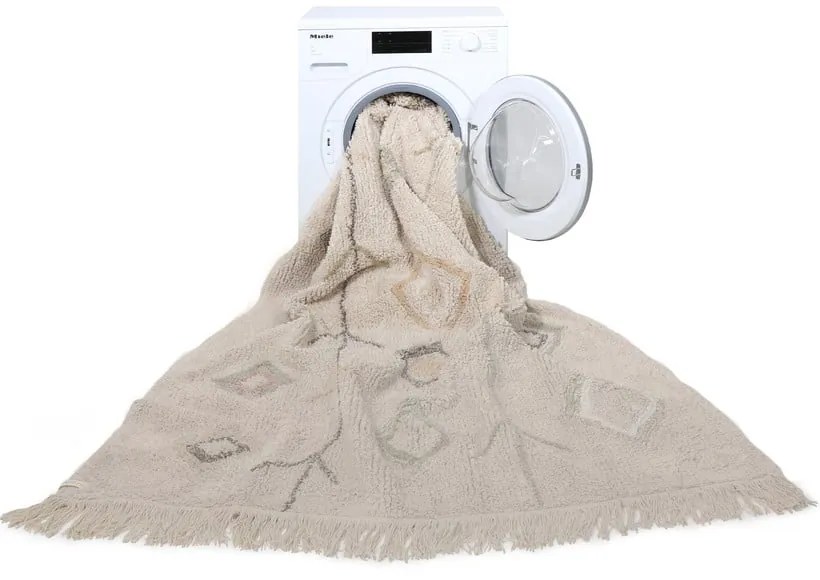 Bézs mosható kézi szövésű pamut szőnyeg 170x240 cm Kaarol Earth – Lorena Canals