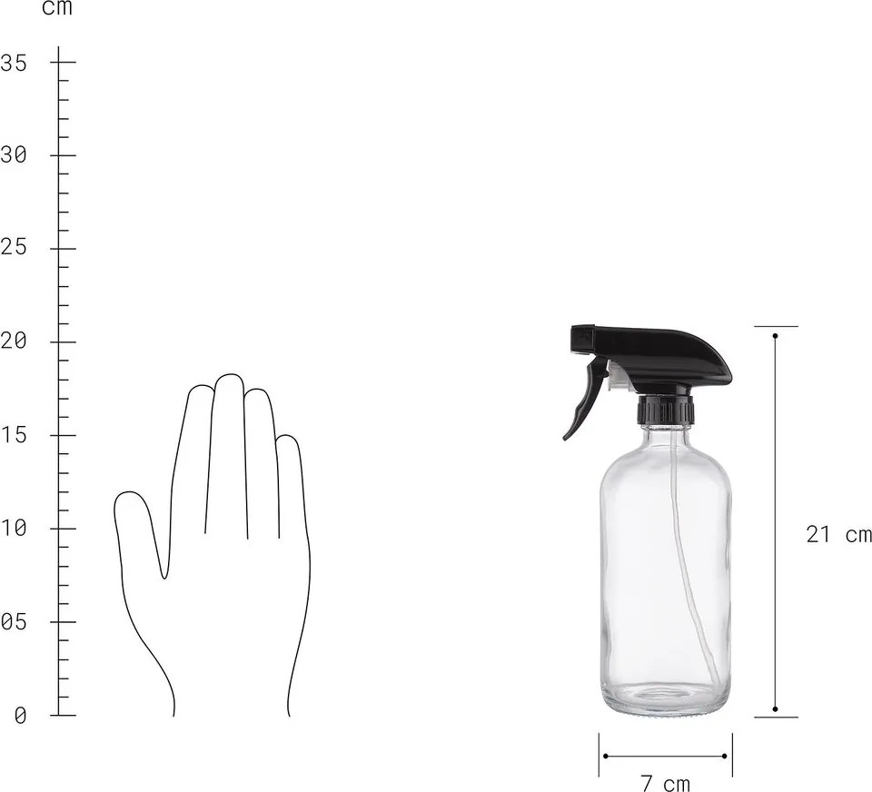 ECO újratölthető szórófejes palack, üveg 500ml