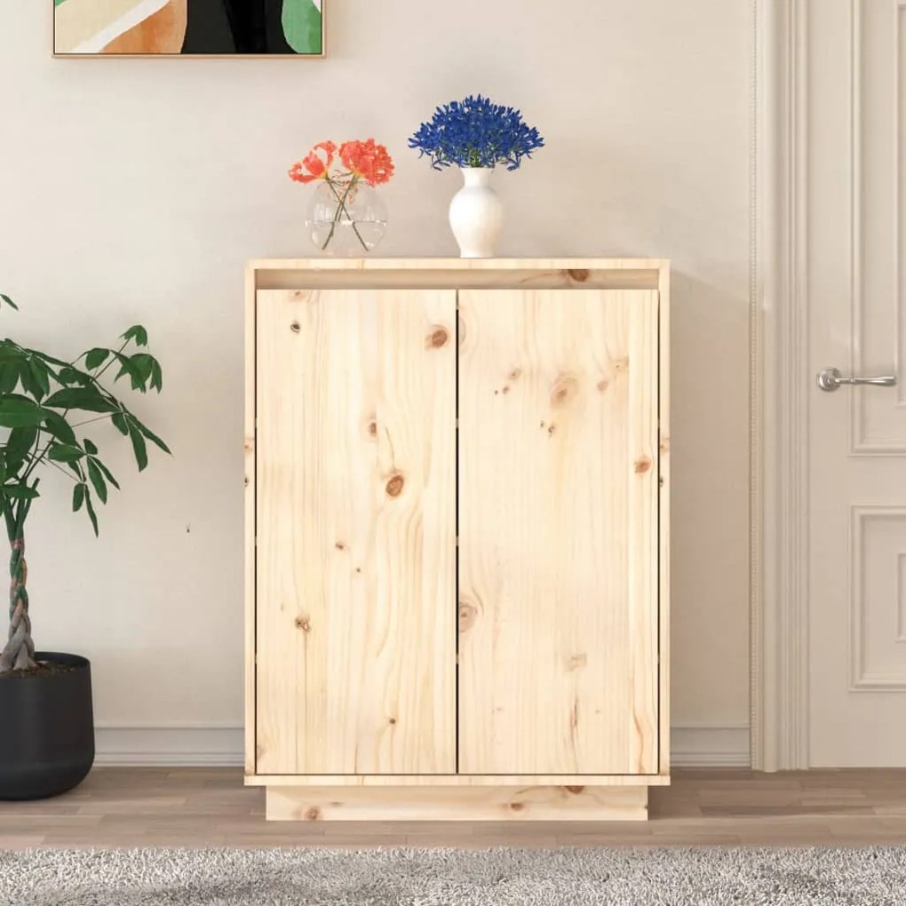 tömör fenyőfa cipőszekrény 60 x 35 x 80 cm