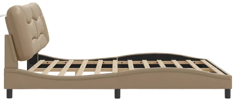 kávészínű ágykeret LED-ekkel matrac nélkül Hvar 180 x 200 cm