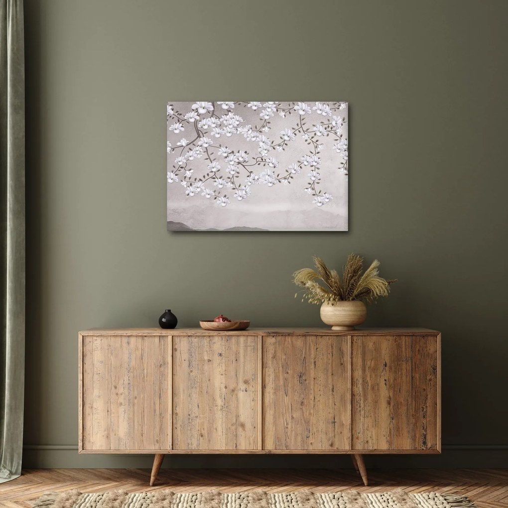 Kép - Virágok egy szürke tájon (70x50 cm)