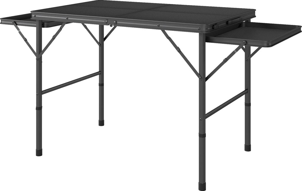 Outsunny Összecsukható Kempingasztal Alumíniumból, 137x62x67 cm, Összecsukható Oldallal és Állítható Magassággal | Aosom
