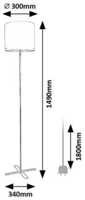 Rabalux 74012 - Állólámpa IZANDER 1xE27/40W/230V fehér/ezüst