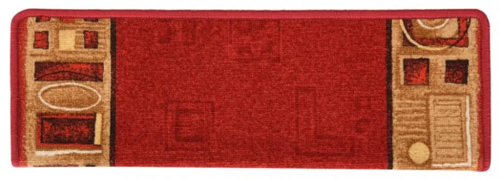 15 db piros öntapadó lépcsőszőnyeg 65x21x4 cm