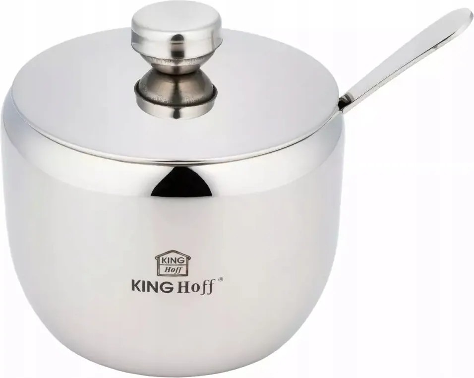 Cukortartó Kinghoff acél kanál