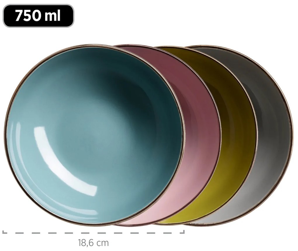 Mäser Metallic RIM Pastel 16 részes étkészlet