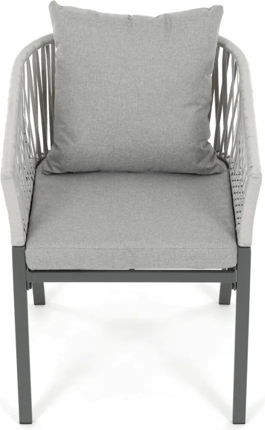 Kerti szék, fém, polyrattan, szürke, AZC-S1430 GREY