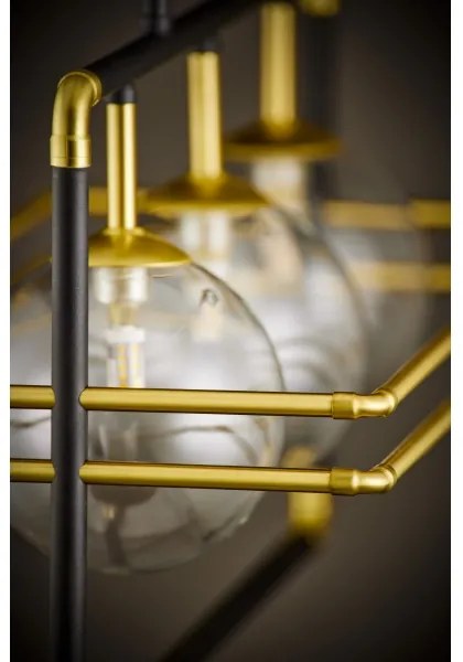 Jupiter 2030 - Csillár zsinóron FIORI 3xG9/10W/230V fekete/arany/átlátszó