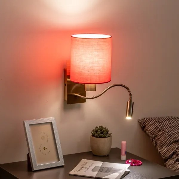 Brilagi - LED Fali lámpa NUBILA 1xE27/25W/230V + LED/3W réz/rózsaszín