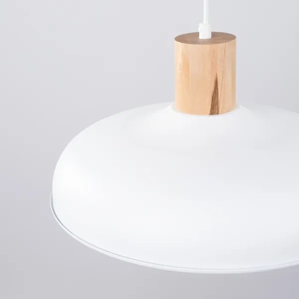 Sollux SL.1323 - Csillár zsinóron INDY 1xE27/15W/230V átm. 38 cm fehér