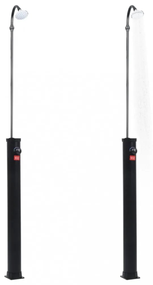 fekete napelemes kerti zuhany 215 cm 8 l
