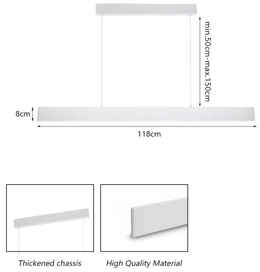 Brilagi - LED Dimmelhető csillár zsinóron SLIMLINE LED/40W/230V 3000-6000K fehér + távirányító