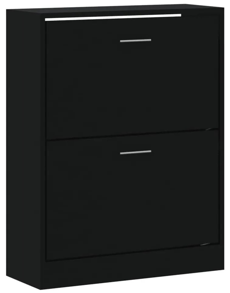 fekete szerelt fa cipősszekrény 63x24x81 cm