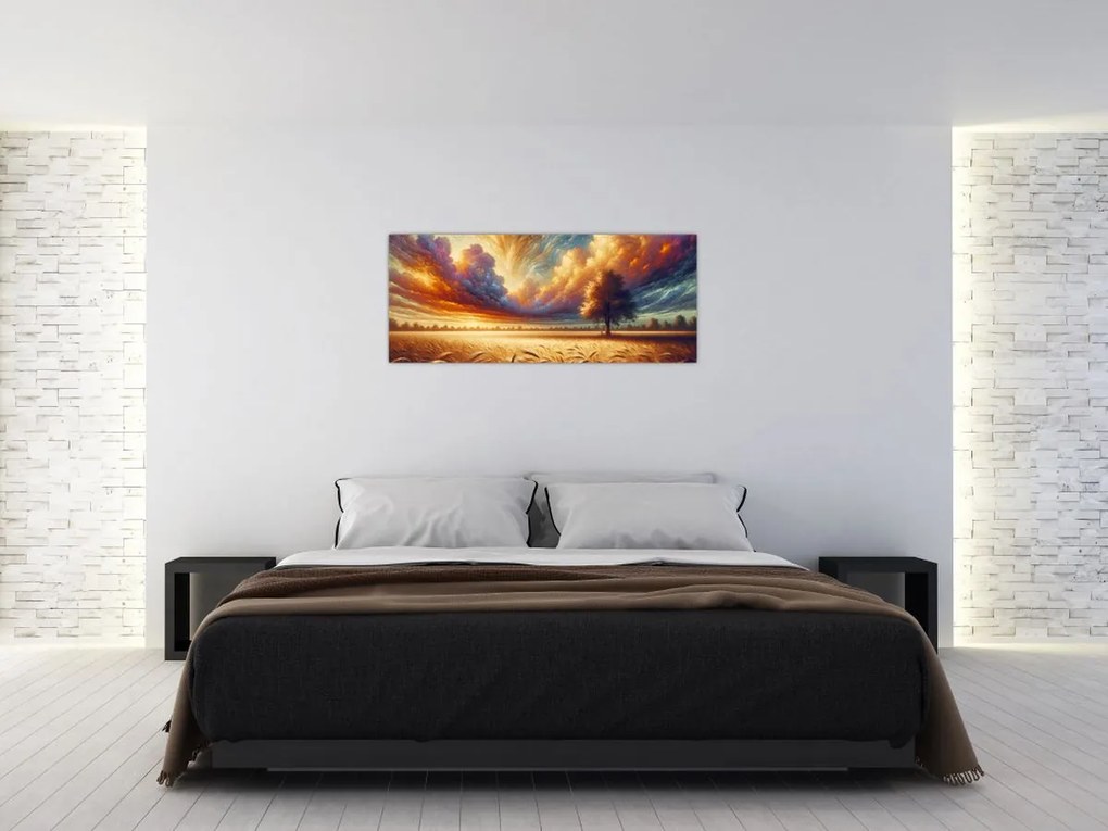 Kép – Fa a mezőn (120x50 cm)