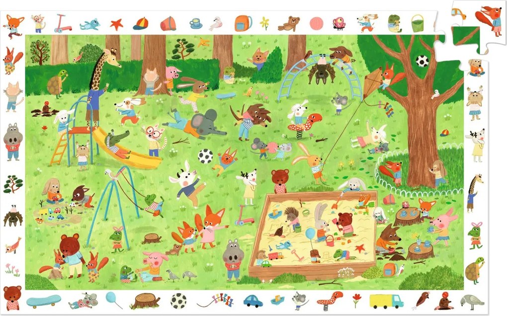 Megfigyeltető puzzle - Kisbarátok a kertben, 35 db-os - Little friends' garden
