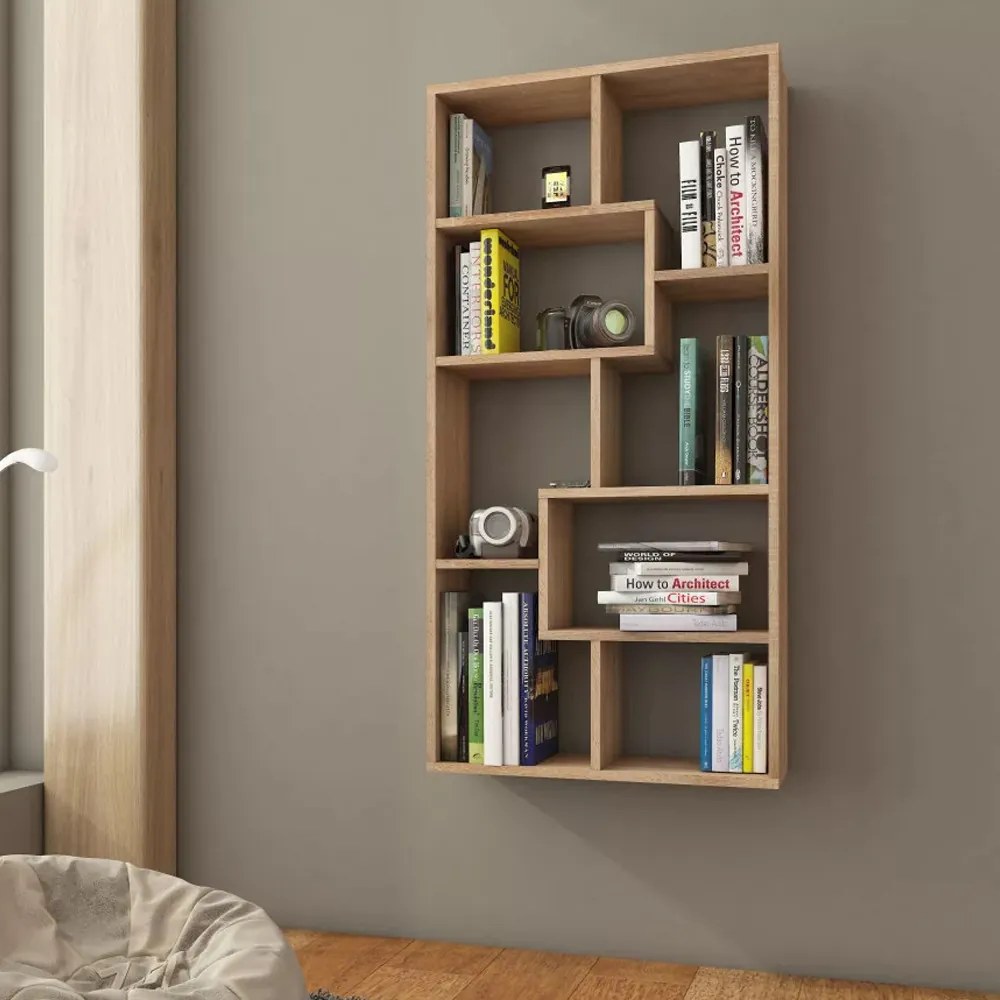 Polcos tároló könyvespolc 120x20x60cm barna KH15-1