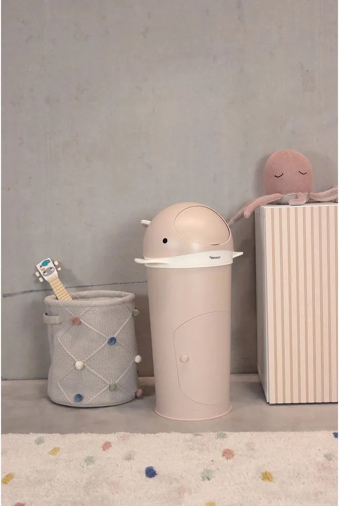 Bézs műanyag szemetes pelenkákhoz 25 l Whale – Kindsgut