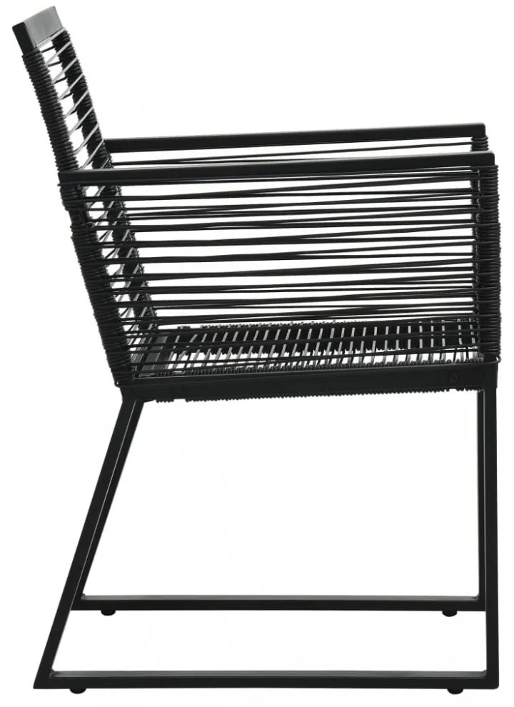 9 részes fekete PVC rattan kültéri étkezőgarnitúra