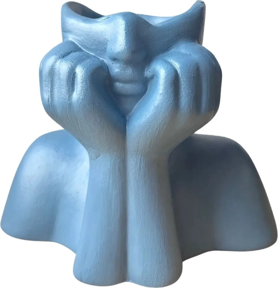 Dekoratív váza Clayre&amp;eef művirág dekoratív arc kék