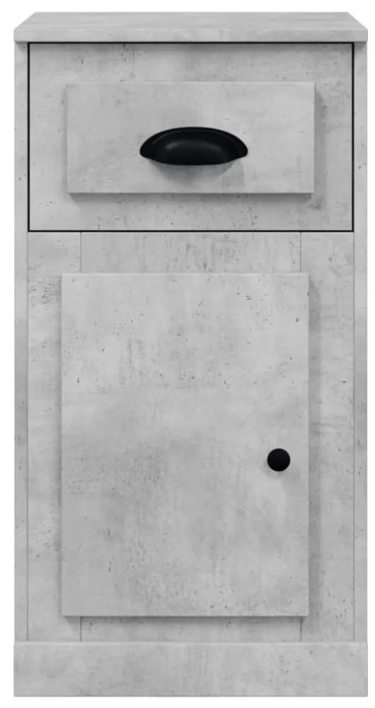 betonszürke szerelt fa kisszekrény fiókkal 40 x 50 x 75 cm
