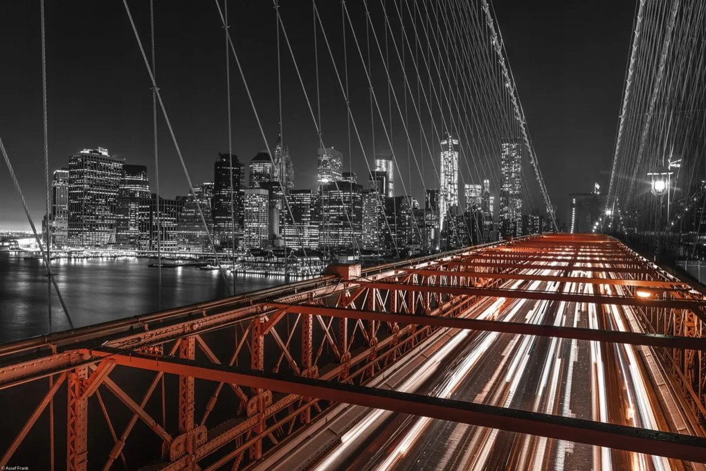 Poszter 45x30cm Brooklyn híd este 2, Assaf Frank
