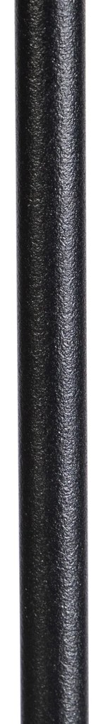 Állólámpa fekete, redős árnyékolóval krémszínű, 45 cm állítható - Parte