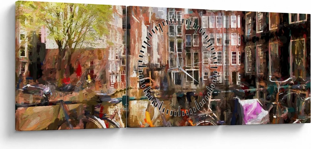 Kép - Amsterdam (órával) (90x30 cm)