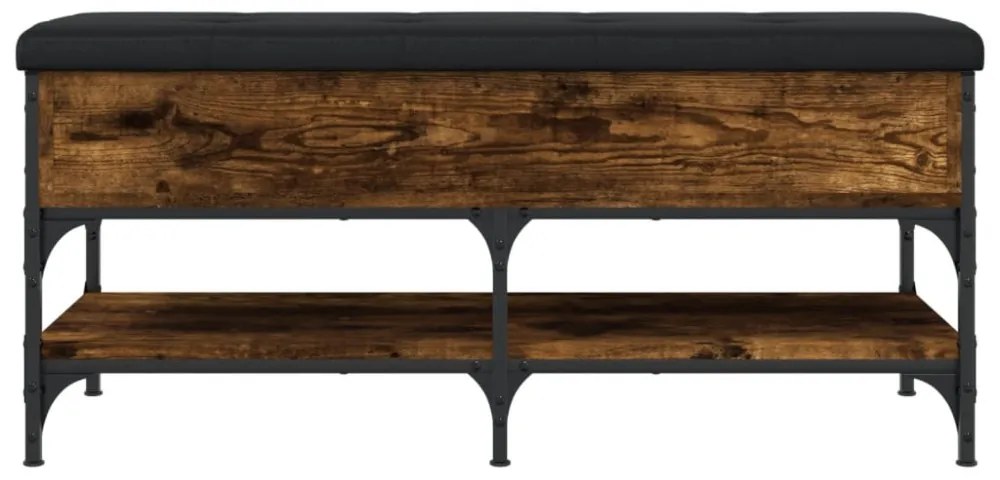 füstös tölgy színű szerelt fa cipőtároló pad 102 x 42 x 45 cm