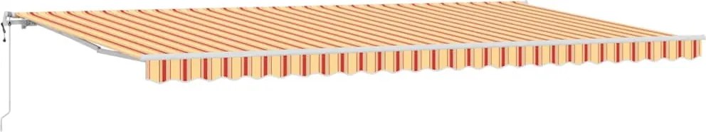 vidaXL Behúzható napellenző Sárga és narancs 600 × 300 cm szövet