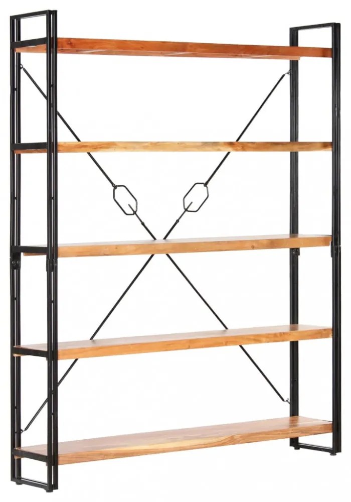 5 szintes tömör akácfa könyvespolc 140 x 30 x 180 cm