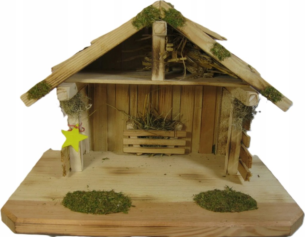 Karácsonyi betlehem 33x21x23cm, 9cm-es figurákhoz