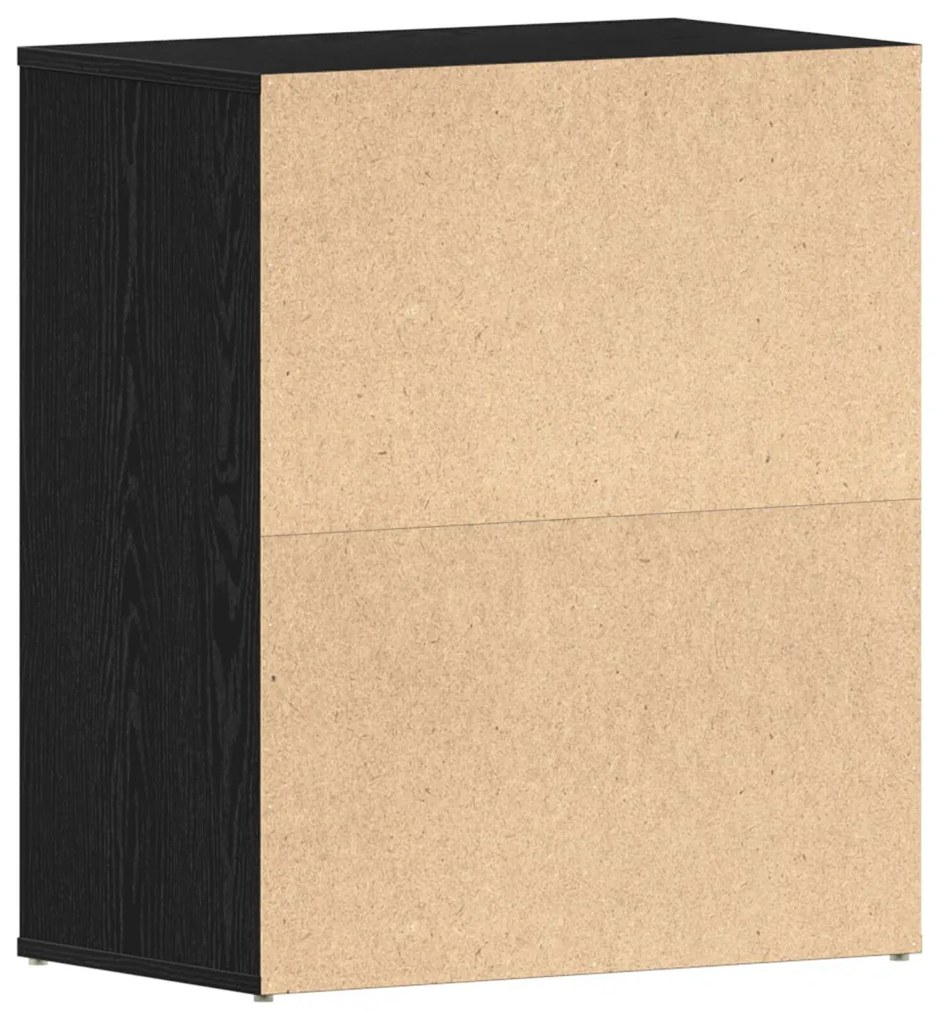 vidaXL Cipőszekrény Fekete Tölgy 60x35x70 cm Műanyag