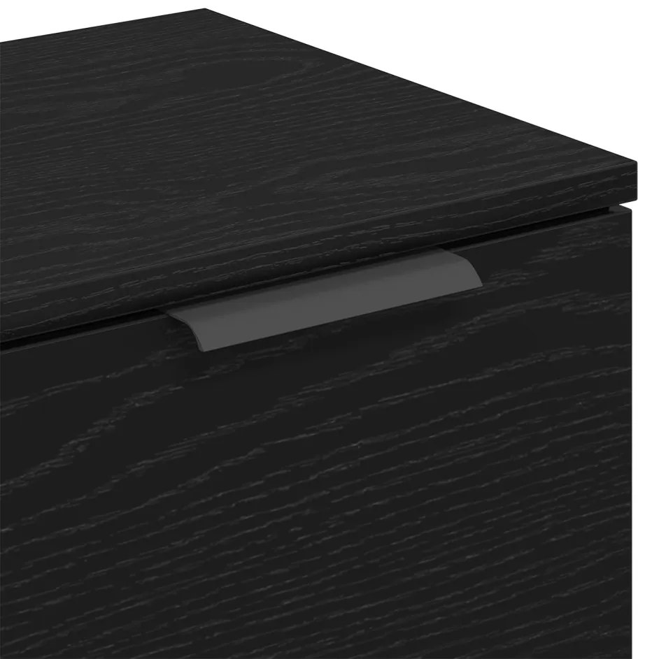 vidaXL Széf fiókkal Fekete tölgy 60 x 30 x 70 cm Faanyag