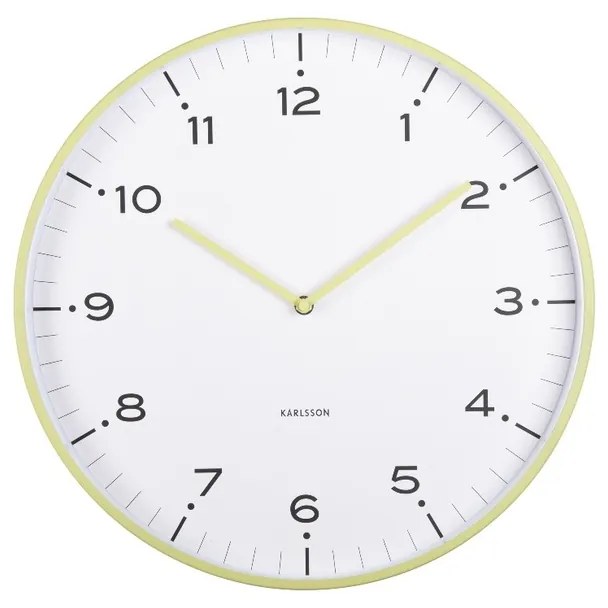 Karlsson 6011GR design falióra, sárga, átmérő 40cm