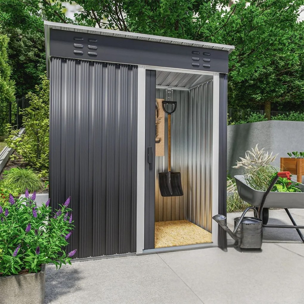 Kerti szerszámtároló ház M, 162x86x181 cm, antracit Jurhan