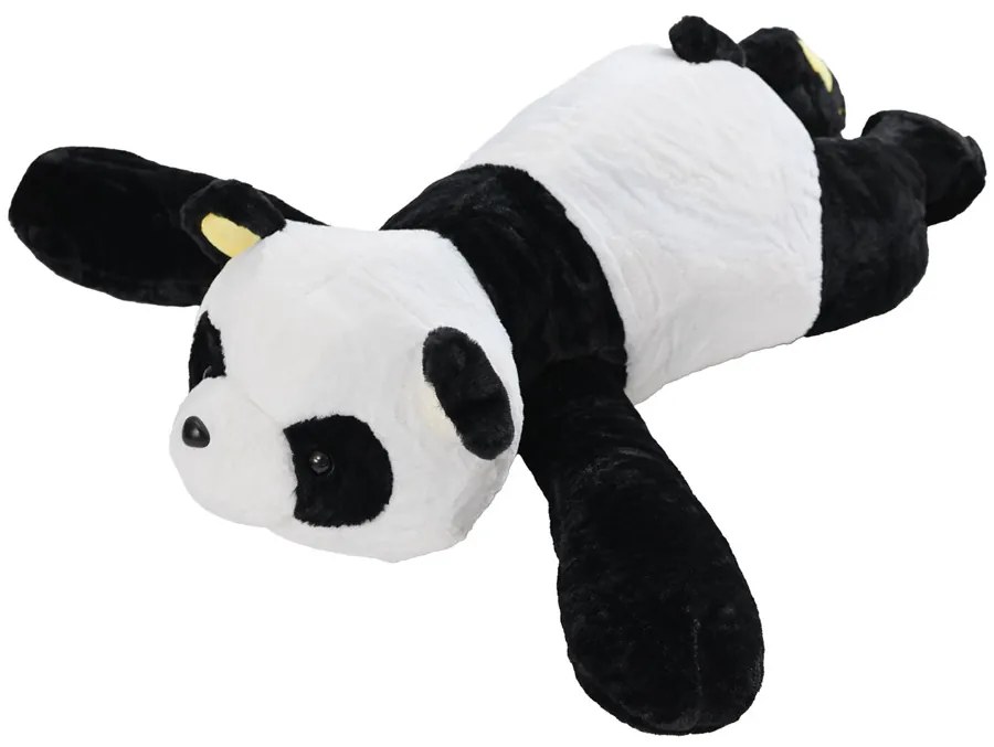 Plüss fekete-fehér PANDA rózsaszín babatakaróval belül