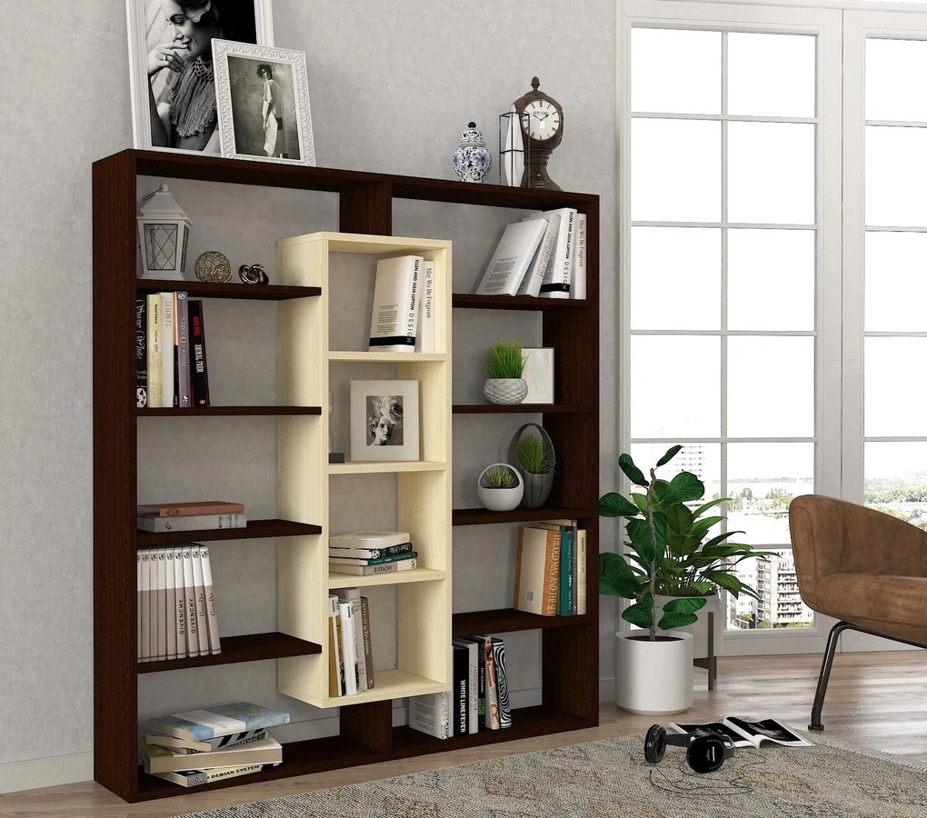 könyvespolc Ample - Birch, Wenge