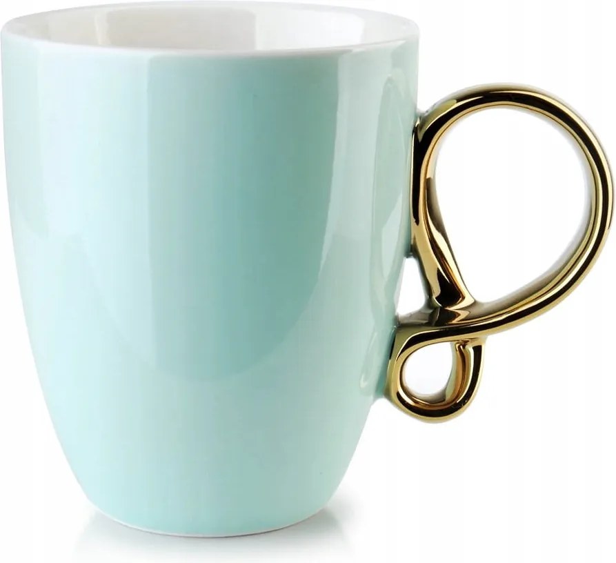 Porcelán bögre Infinity Gold türkiz menta