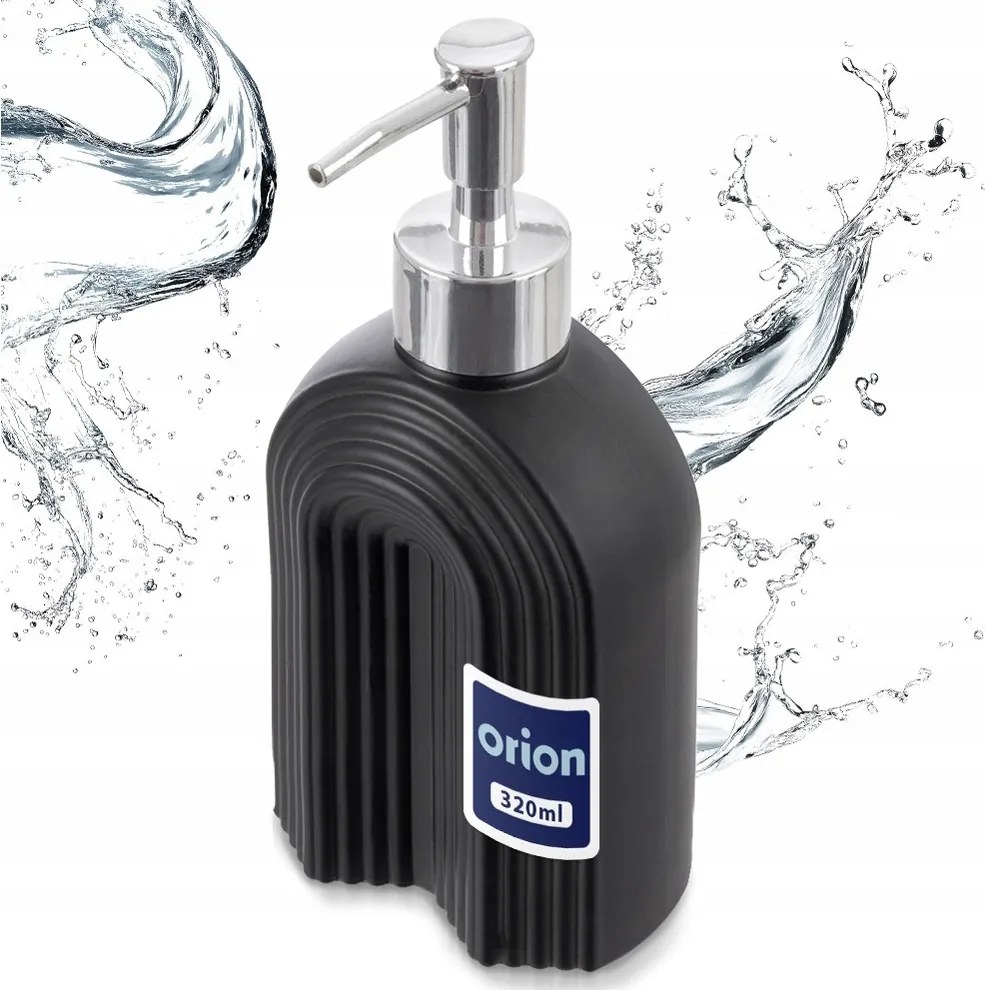 Fürdőszobai folyékony szappan adagoló gél tartály fekete 320 ml