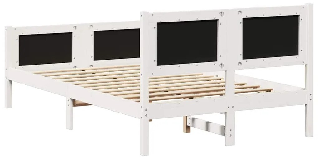 Ágykeret Fehér és világosszürke 120 x 200 cm Tömör fenyőfa