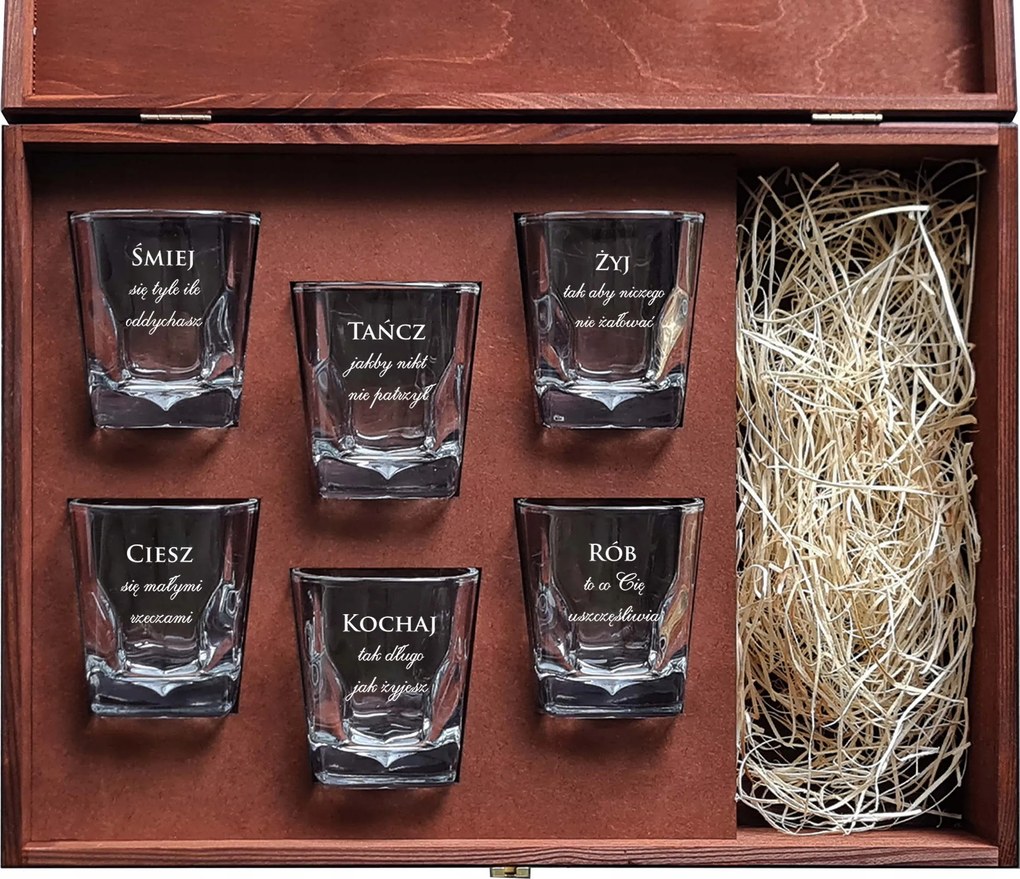 Alkoholos ajándék szett 6 db pohár egy dobozban Születésnapi Ajándék