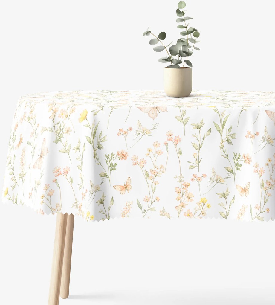 Goldea ovális teflonos terítő - pillangós kert 140 x 240 cm