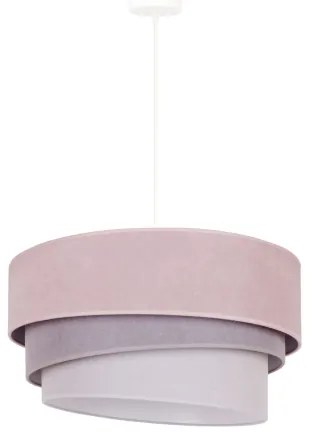 Duolla - Csillár zsinóron TRIO 1xE27/15W/230V átm. 45 cm rózsaszín/szürke/fehér