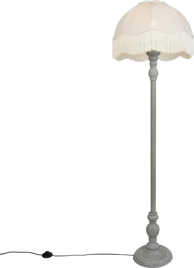 Állólámpa szürke bézs árnyékolóval és fehér belsővel 45 cm - Classico