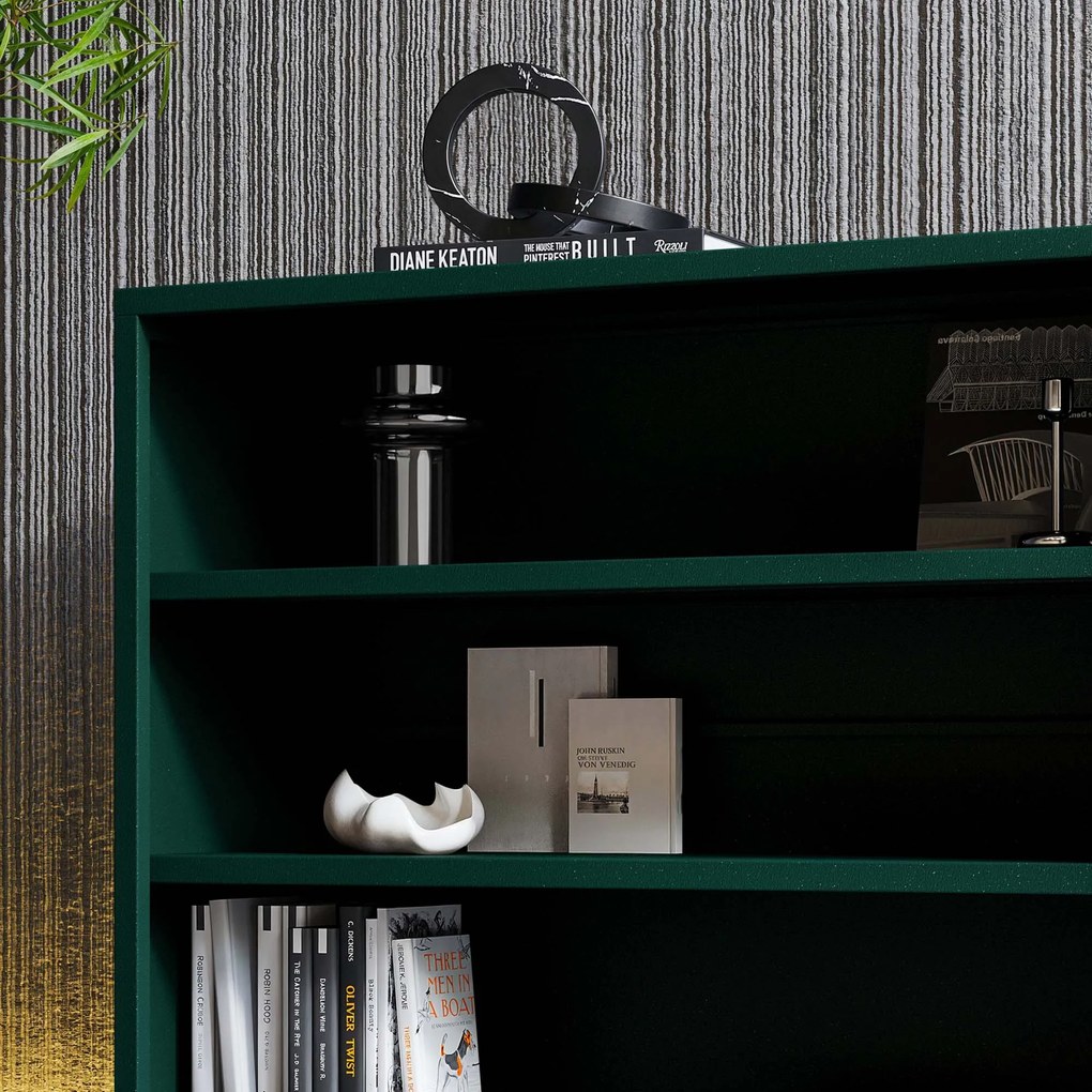 Alacsony polcos szekrény LUCA , 1000 x 900 x 350 mm, Modern: palack zöld